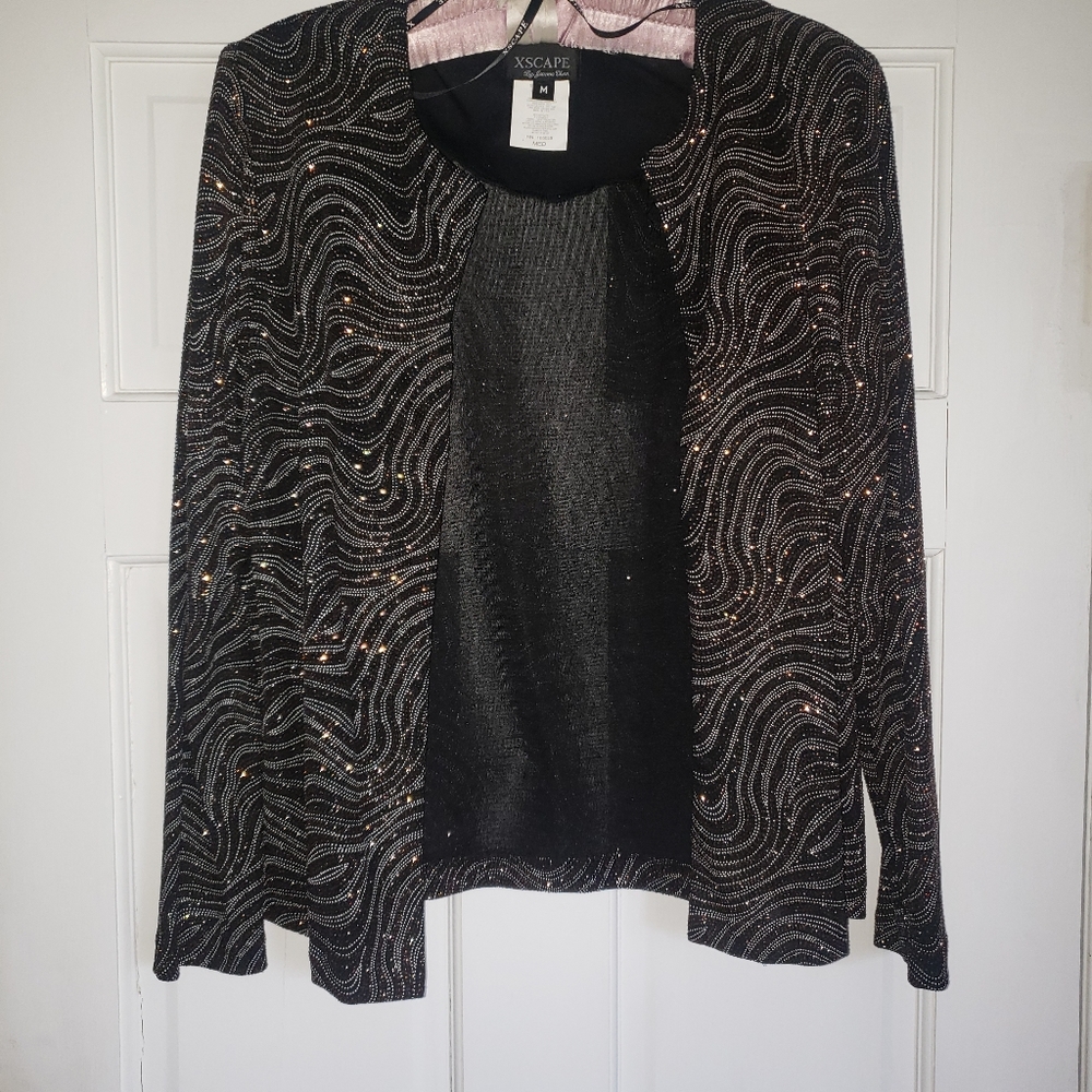Blazer with matching tank, black with silver and bronze,  medium